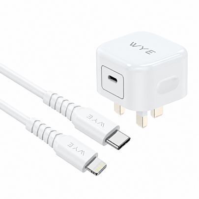 GaN 20W USB-C  Power Adaptor with USB-C to 8-Pin 1m Cable